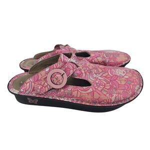 Alegria Donna Friends Pink Patent Leather Clog Shoe Women's EU 40 US 9.5/10